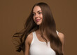© Utkamandarinka - Beautiful long smooth hair woman beauty face portrait