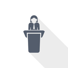 Poster - Speech vector icon, business presentation flat design illustration