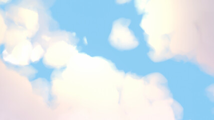 Cartoon blue sky background. 3d rendering picture.