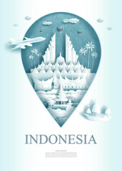 Wall Mural - Travel Indonesia architecture monument pin in Asia with ancient.