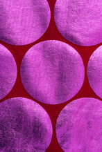 Red Fabric With Foil Pink Circles