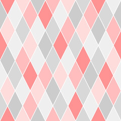 Wall Mural - Vector seamless rhombus pattern. Cute design for wrapping paper, wallpaper, textile