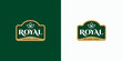 Royal natural food logo design template