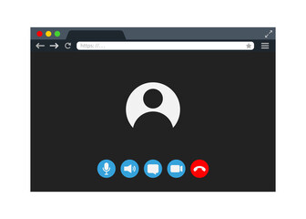Canvas Print - video cal screen template. video calling conference in browser window. interface digital communicati