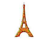 Fototapeta Boho - Eiffel tower Jellybeans Yummy sweets Colorful illustration, jelly Icon logo symbol