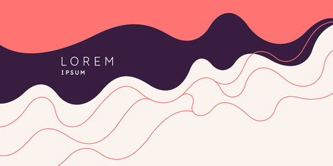 Wall Mural - poster with dynamic waves. vector illustration in minimal style. abstract background.
