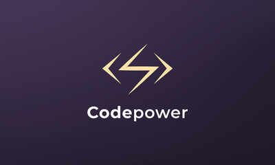 simple and modern power code logo