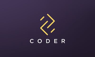 programming code technology logo in a simple and modern style