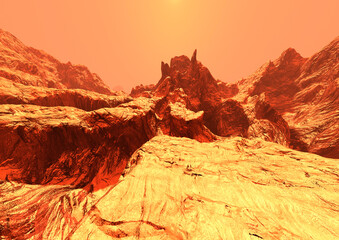 Wall Mural - 3d rendering planet mars lanscape