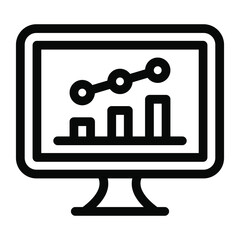 
An icon design of online analytics, glyph vector style 
