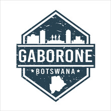 Gaborone, Botswana Travel Stamp Icon. Skyline City Design Tourism Diamond. Vector Illustration Grunge Clip Art Badge.