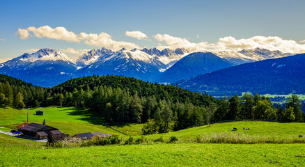 Canvas Print - mountains at the Inntal valley in Austria