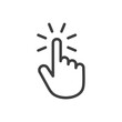 Logotipo mano como puntero como mouse con lineas en color gris