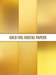 Poster - Gold foil digital paper. Gold textured background.