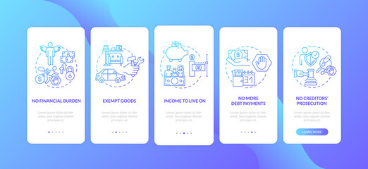 Wall Mural - debt free benefit dark blue onboarding mobile app page screen with concept. family budget. no financ