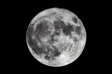 Wall Mural - detailed shot of the full moon at shot at 1600mm focal length
