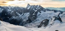 View From Aiguille Du Midi. Grand Jorasses, A Mountain In The Mont Blanc Massif