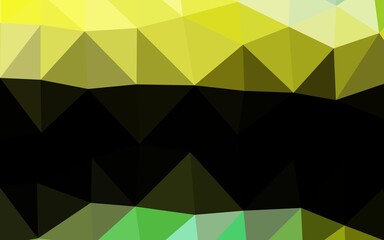 Light Green, Yellow vector triangle mosaic template.