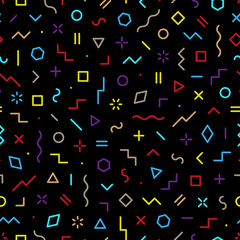 Wall Mural - memphis seamless pattern. abstract geometric background. multicolored geo design for every day print