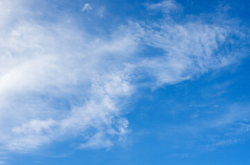 White clouds in blue sky