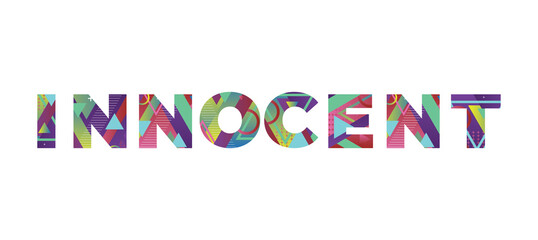 Wall Mural - Innocent Concept Retro Colorful Word Art Illustration