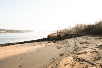 Weser beach in a sunny day