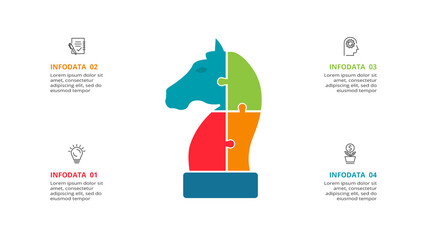 Creative concept for infographic with 4 steps, options, parts or processes. Business data visualization