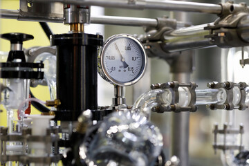 Wall Mural - chemical industrial equipment and pressure gauge