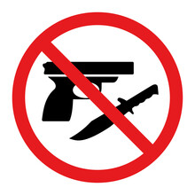 Symbols Forbidden To Carry Weapons Vector Illustration