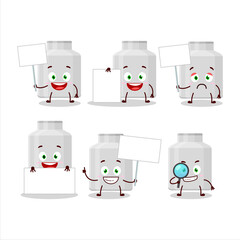 Poster - Milk can cartoon character bring information board