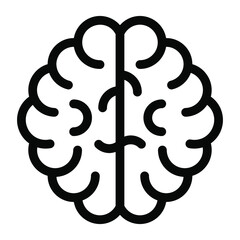 Poster - 
Human brain neural structure glyph icon 
