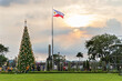 Rizal Park Christmas Tree and Philippine Flag Flying, Manila, Philippines, Dec 13, 2020