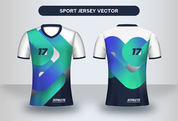 Poster - Football Jsersey design template. Soccer club uniform T-shirt front and back view.