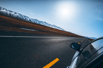 Wall Mural - Driving on the road in Xinjiang Scenic Area