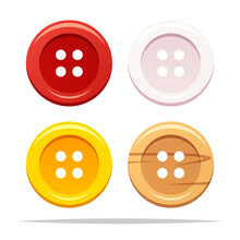 Clothing Sewing Buttons Vector Isolated Illustration