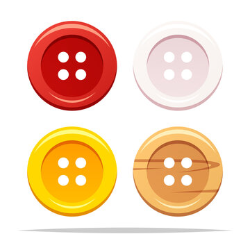 clothing sewing buttons vector isolated illustration