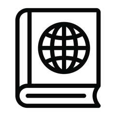 Wall Mural - 
A geography book icon in solid editable design
