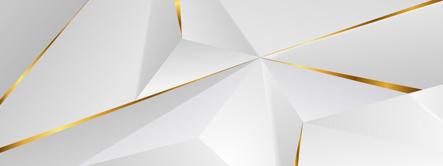 abstract architectural background 3d illustration white and gold color modern geometric wallpaper ca