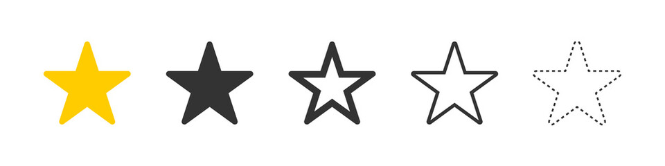 Wall Mural - star vector icons. stars collection. golden and black set of stars, isolated. star icon. vector illu