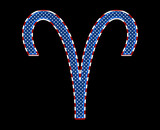 Fototapeta Londyn - Aries zodiac astrology United States of America USA Flag illustration