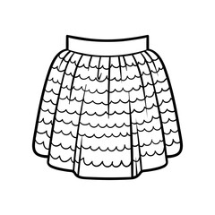 Wall Mural - Coloring book, Ruffled skirt