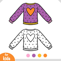 Wall Mural - Coloring book, Pullover with a heart sign