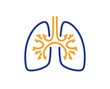 Lungs line icon. Pneumonia disease sign. Respiratory distress symbol. Quality design element. Line style lungs icon. Editable stroke. Vector