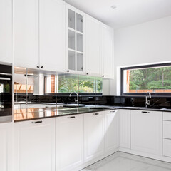 Wall Mural - Classic white kitchen with window