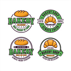 Poster - Bakery shop badge vector design logo collection