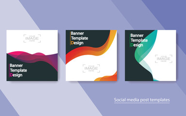 Wall Mural - set banner social media post design,vector illustrations.