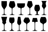 Fototapeta  - Set of different wine glasses isolated on white