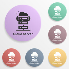 Wall Mural - Online marketing, cloud server badge color set icon. Simple glyph, flat vector of online marketing icons for ui and ux, website or mobile application