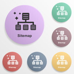 Wall Mural - online marketing, sitemap badge color set icon. simple glyph, flat vector of online marketing icons 