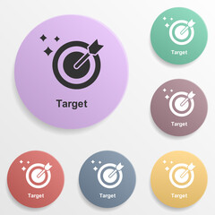 Wall Mural - online marketing, target badge color set icon. simple glyph, flat vector of online marketing icons f